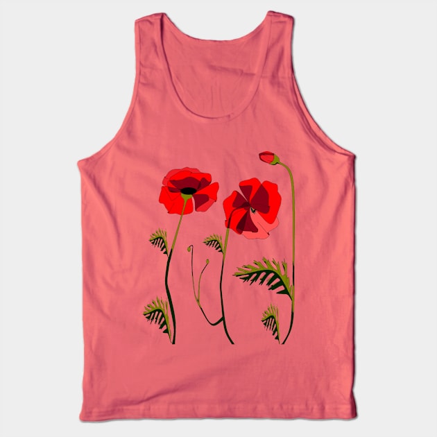 Blooming Poppies Tank Top by YudyisJudy